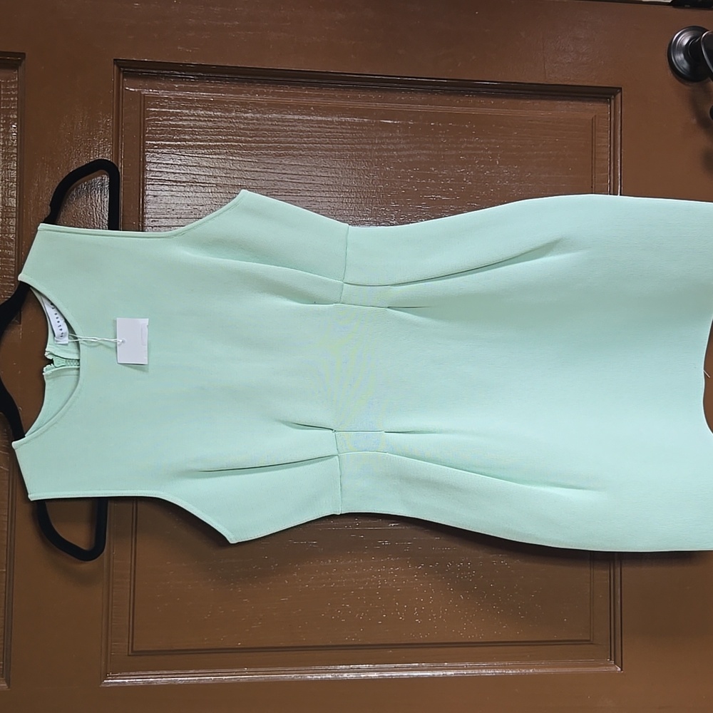 Endless Rose-Mint green dress with pleated detail and cutout back Sz S NWT.